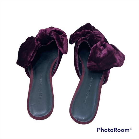 Rebecca Minkoff Alexis Crushed Velvet Bow Flat - Picture 8 of 8